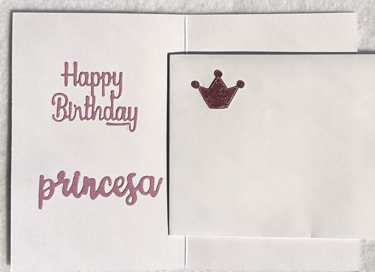 Princess Birthday Card Fabric Handmade