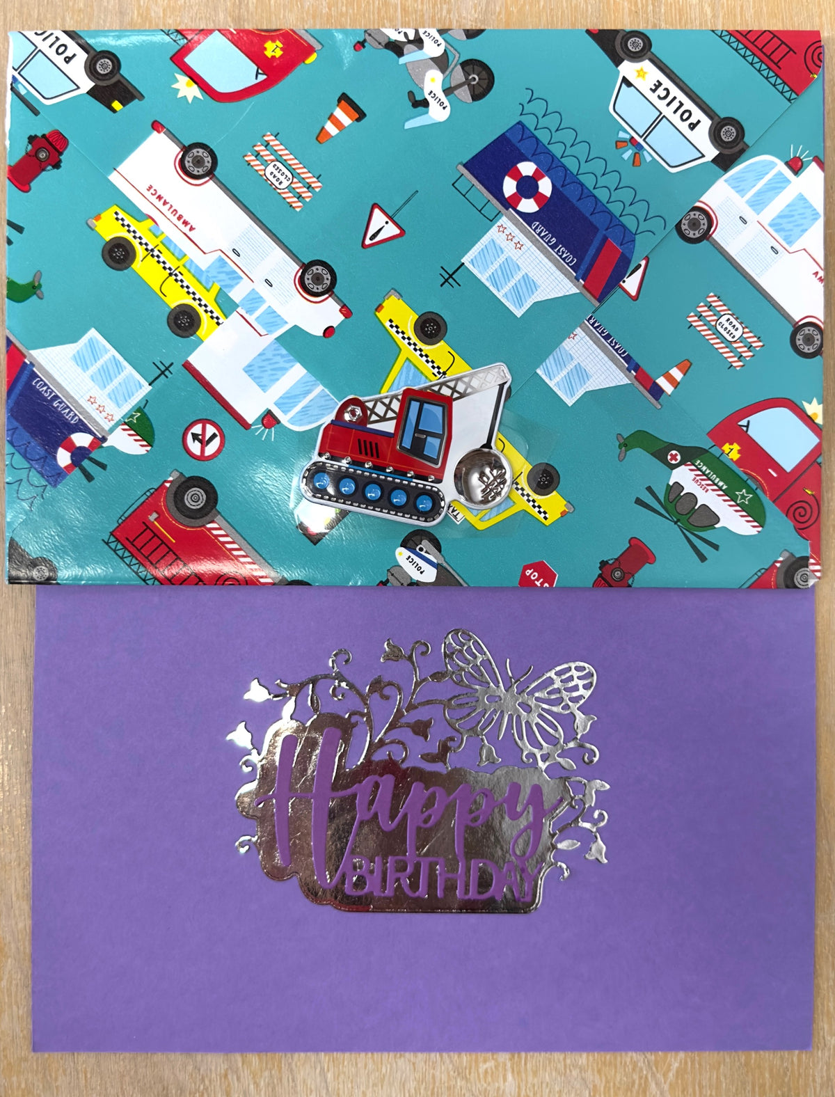 Purple Felt Birthday Car Card