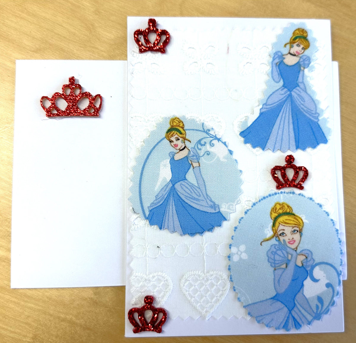 Princess Birthday Card Fabric Handmade