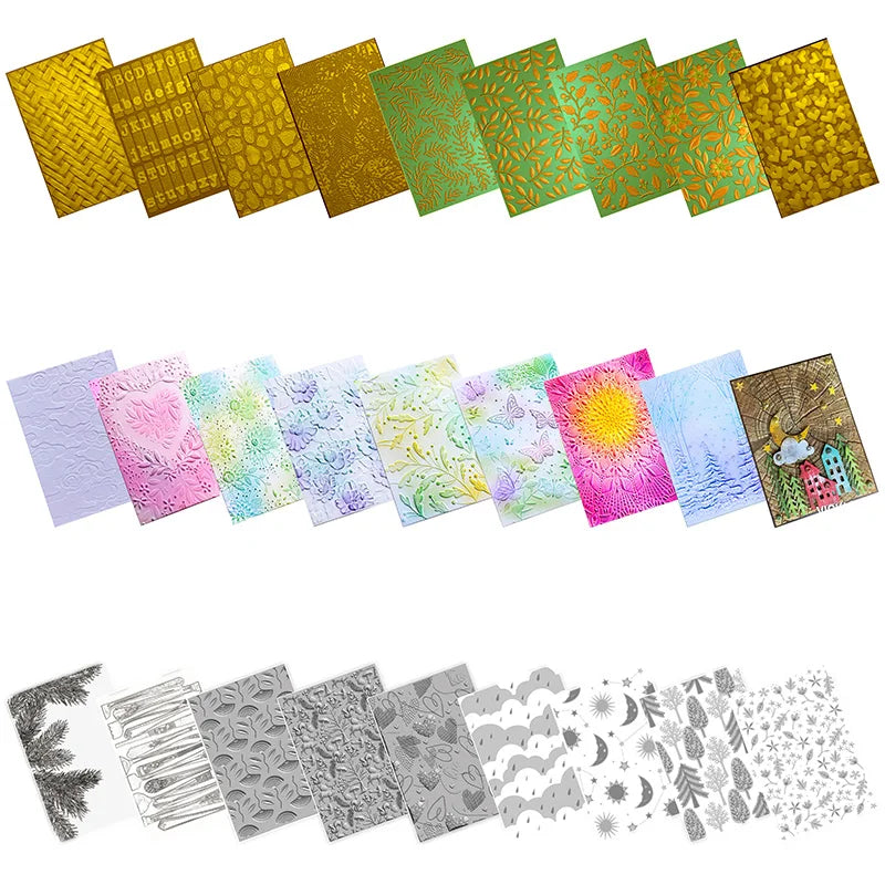 Various Combinations Of 3d Embossed Folders For Handmade Brick Walls, Cobblestone Leaves And Letter Backgrounds, Greeting Card S