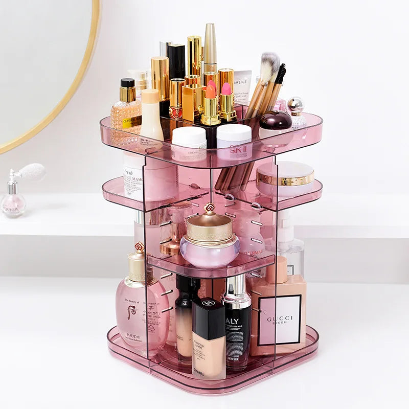 Makeup Organizer 360-degree Rotating Plastic Cosmetic Storage Box Jewelry Container Make Up Case Makeup Brush Holder  ZM827