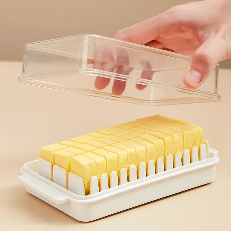 Handy Solid Butter Box Cheese Board Server Crisper Transparent Plastic Storage Container Cheese Keeper Case Butter Cutting