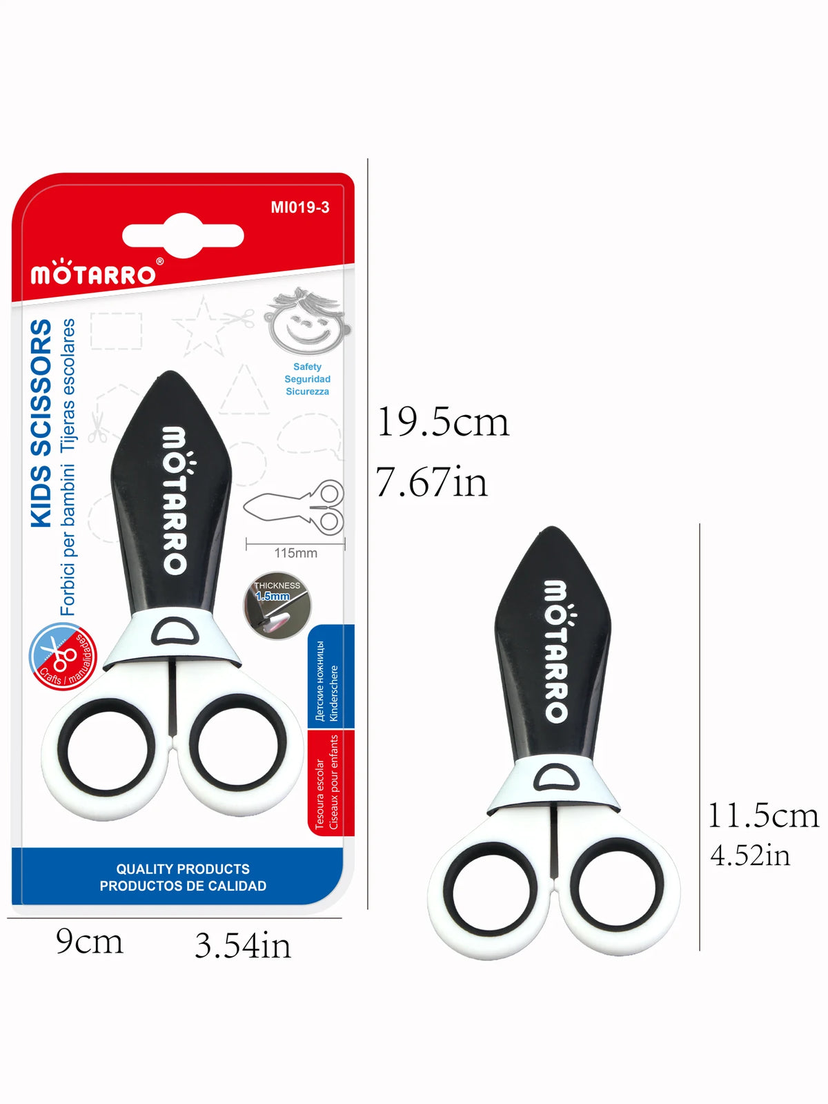 MOTARRO 1Pc Random 115mm Mini Safety Round Head Plastic Scissors Student Kids Paper Cutting School Supplies