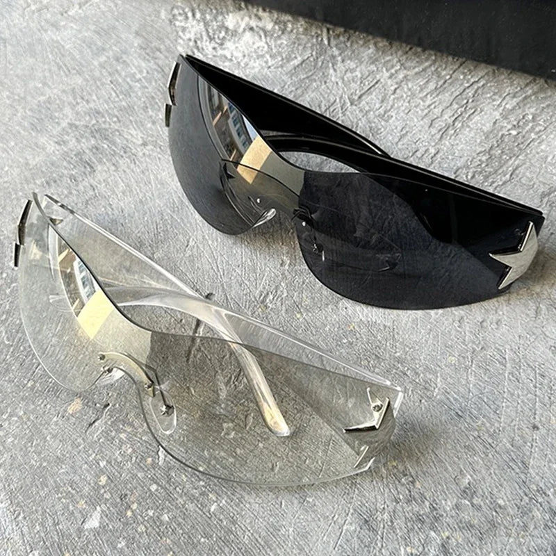 Sunglasses Set Punk Hollow Star Piece Sunglasses Rimless Sun Glasses Eyewear Googles UV400 Couple Lover Gift Eyeglasses
