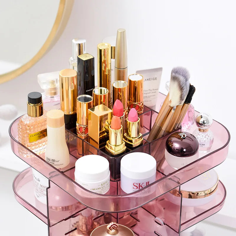 Makeup Organizer 360-degree Rotating Plastic Cosmetic Storage Box Jewelry Container Make Up Case Makeup Brush Holder  ZM827