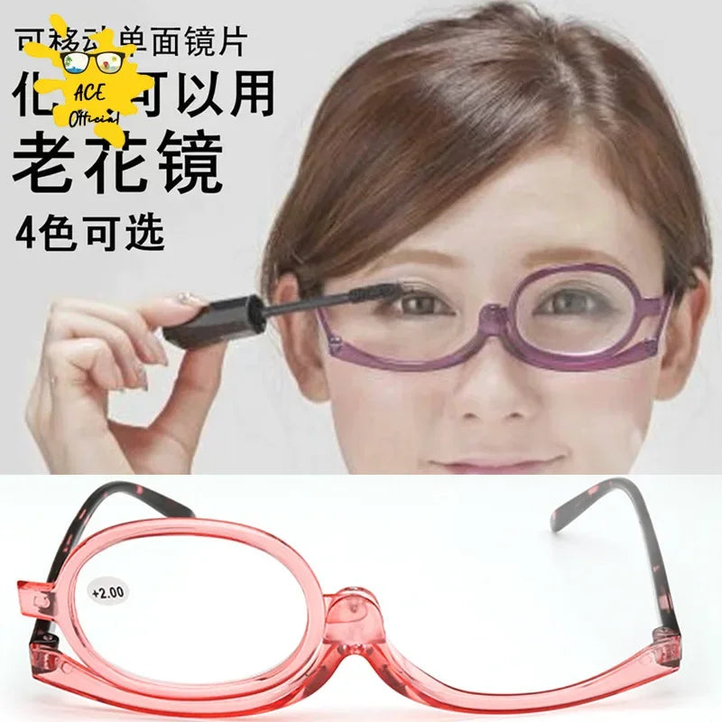 NEW Women Magnifying Glasses Makeup Reading Glass Folding Eye Make Up Reading Glass PC Frame +1.0~+4.0 Resin Lens gafas de sol