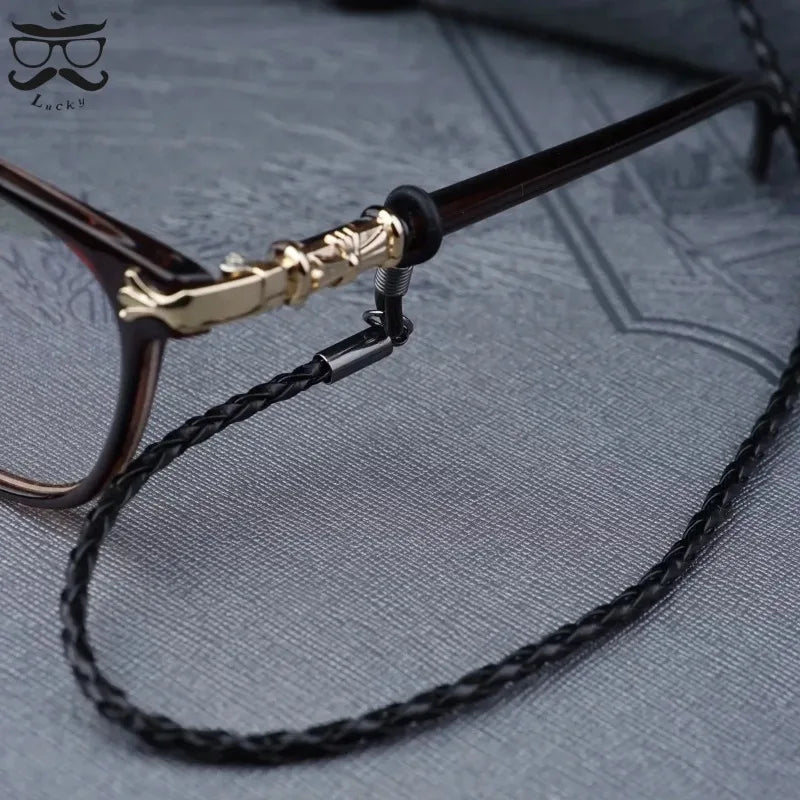 Thick Twist Sunglasses Leather Rope Chain Multicolor Reading Glasses Chain Outdoor Sports Non-slip Eyeglass Accessories