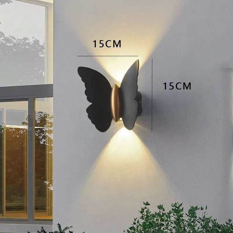 Modern Creative Outdoor Decorative Wall Lamp Nordic Minimalist LED Wall Light Bedside Staircase Corridor Metal Butterfly Sconce