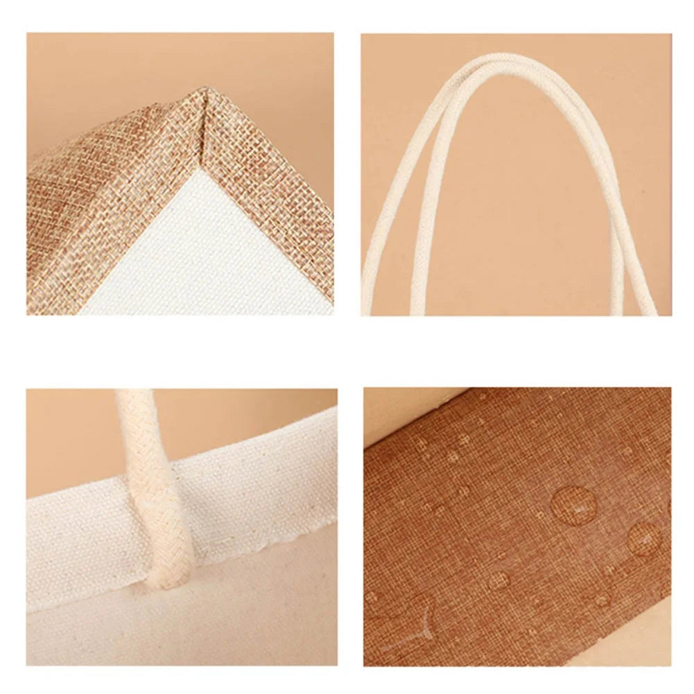 Burlap Jute Tote Shopping Bag Reusable Grocery Gift Bag Bags Ladies Handbags